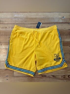 $125 Polo Ralph Lauren Men's Yellow Drawstring Basketball Shorts Big & Tall 3XB